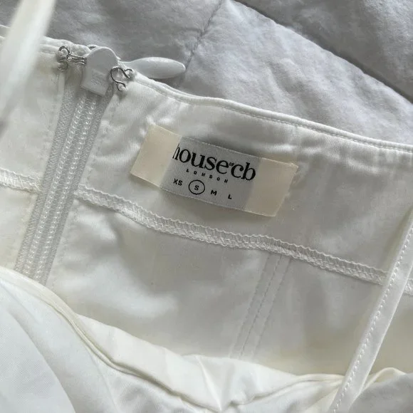 House of CB Lilibeth White Bustier Top sz Small - Picture 5 of 11